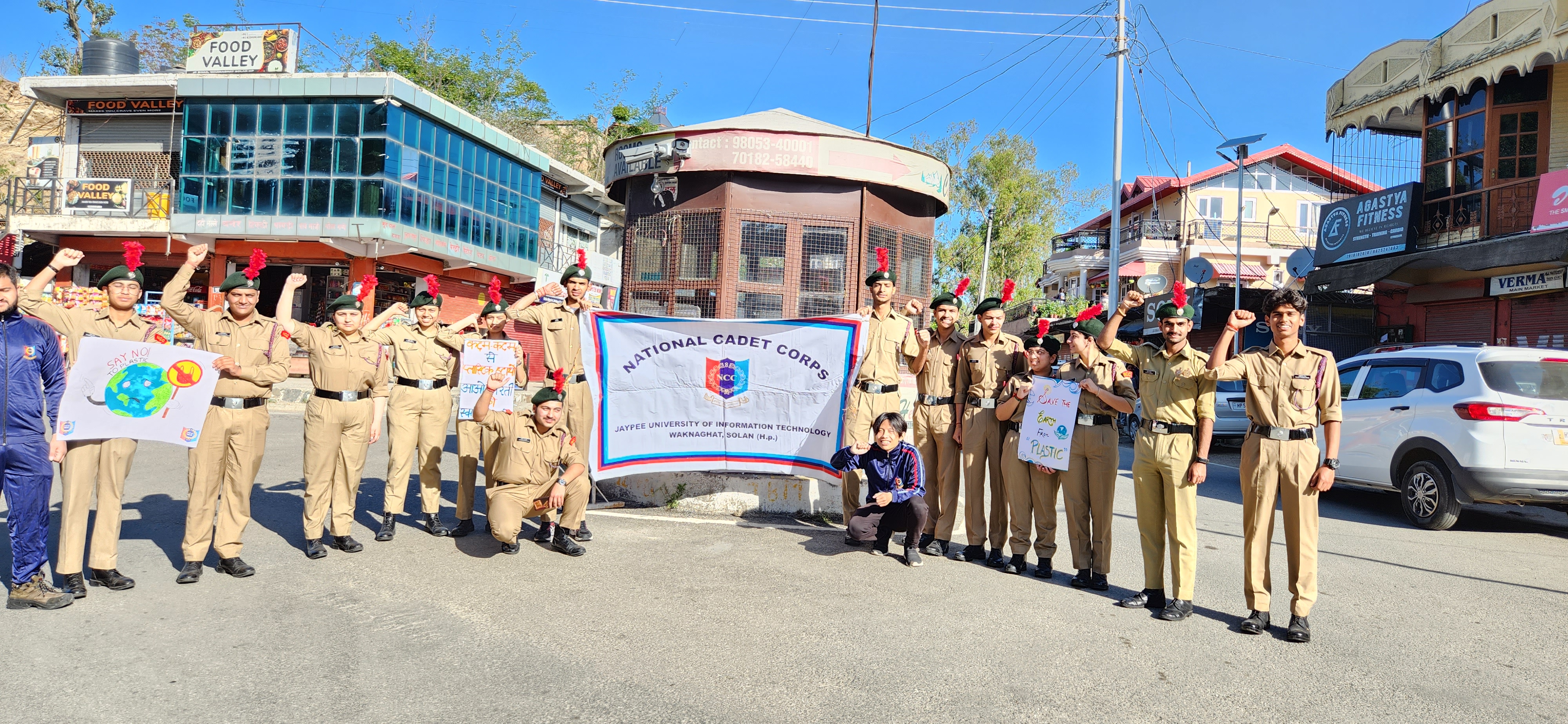 A Campaign for "Plastic-Free India" by NCC Cadets of Jaypee University of Information Technology, Waknaghat on May 20, 2023